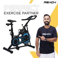 Reach Vision MII Spin Exercise Bike with 6.5 Kg Flywheel Adjustable Resistance & LCD Monitor | Maximum user weight 110kgs, Fitness Cycle for Home, Gym Workout for tummy and lower body workout