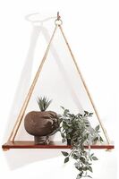 UHUD CRAFTS Hanging Shelves - Adjustable Rope Hanging Shelf, Wall Hanging Decor, Lightweight, Premium Wooden Shelf, Hanging Plant Shelf for Bedroom and Living Room (1 Pcs)