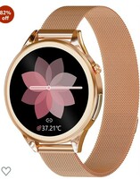 Vibez By Lifelong Xena SmartWatch For Women With Hd Display| Ecg+Ppg|Body Temprature|24X7 Heart Rate & Spo2 Tracking| Sports Mode|IP68|10 Days Battery Backup(Vbsww126, Gold) 