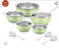 Classic Essentials Stainless Steel Handi/patila/bhagona/biryani Cook & Serve Handi | Induction Bottom Cookware Set | 300ml, 550ml, 750ml,1100, 1500ml (Light Green) 