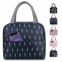 Tellumo Reusable Insulated Cooler Cute Lunch Bags for Women & Men, Pack It Freezable, Fashionable, Work, Picnic or Travel (Blue Feather, Nylon)