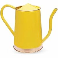 BonKaso 1.5 Litre Metal Watering Can Pot for Home Gardening Watering Plants & Flower, Stylish Long Spout Handle (Yellow- 1.5 Liter)