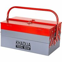 KHADIJA Metal 5 Compartment Tool Box (Red Grey)