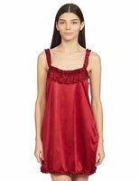 Klamotten Women's Satin Solid Midi Nightwear (Kn77_Maroon_Free Size_Maroon_Free Size)
