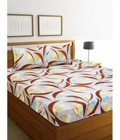 HOMETALES Microfiber Floral Printed Bedsheet with 2 Pillow Covers-Multicolor
