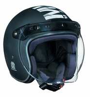 Royal Enfield Open Face Camo MLG Helmet with Bubble Visor Matt Black