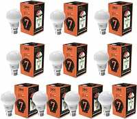 GM GLO - 7 Watt LED Bulb - B22 100 Lumens Per Watt - 6500K White - Cool Day Light (Pack of 10)