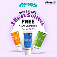 Upcoming - The Derma Co Fantastic Friday Sale-Buy 2 & Get 3 Best Sellers FREE + 100 Cashback