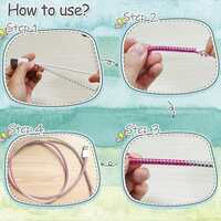 GadgetBite Ultimate Cable Protector | Spiral Cable Protector 1.5 Meter/Cable Protector 150 cm | Plastic Cord Wire Charger Winder for iPhone and Android Charging Cables (Pink).