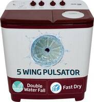 Voltas Beko 7 kg with Fast Dry Semi Automatic Top Load Washing Machine Maroon White