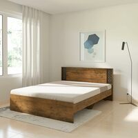 Solimo Euphora Engineered Wood Queen Bed without storage (Forest Dark finish)