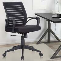 ASTRIDE Ace Mid Back Office Chair [Heavy Duty Nylon Base, Black]