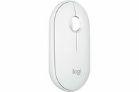 Logitech Pebble Mouse 2 M350s Slim Bluetooth Wireless Mouse, Portable, Lightweight, Customisable Button, Quiet Clicks, Easy-Switch for Windows, macOS, iPadOS, Android, Chrome OS - Tonal White
