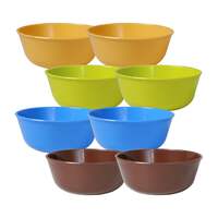 WONDER Sigma 300 Microwave Safe Multipurpose Plastic Bowl Set, 8 pc Bowl 300 ml, Blue Yellow Green Red Color