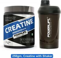POWERLIFT Creatine Monohydrate with Shaker, Muscle Repair & Recovery, 83 servings Creatine  (250 g, Unflavoured)