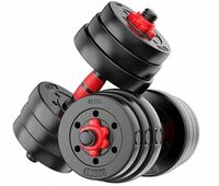 FitBox Sports Intruder Dumbbells 4kg (1kg x 4) Button Shapped Weight Plates & Dumbbell Rods for Home Gym Set