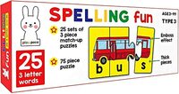 Spelling Fun Type 3-75 Piece Spelling Puzzle - Learn to Spell 25 Three Letter Words - Beautiful Colorful Pictures (Age 4+)