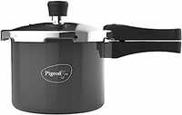 Pigeon By Stovekraft Hard Anodised Pressure Cooker with Outer Lid Induction and Gas Stove Compatible 3 Litre Capacity for Healthy Cooking (Black)