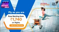 Book flights from Rs.1,740 at Neu Payday Sale on Tata Neu 