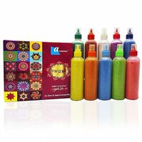 Ascension Rangoli Powder Colors Bottles Design Creativity Diwali Floor Ceramic Colours Rangoli Color Powder Rang for Navratri Pongal Pooja Mandir (Set of 10) (Pack of 1)