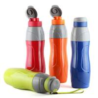 CELLO Puro Sports 900 | Insulated Plastic Water Bottle | Leak Proof & Handy and Durable | Ideal for storing cold beverages | Set of 4 | 720 ml Each, Assorted