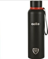 [150 Coupon] Cello Duro Tuff Stainless Steel Series Kent Flask, 750ml Black | Hot and Cold Stainless Steel Water Bottle | Scratch Resistant DTP Coating Flask |Vacuum Insulated Bottle for Travel, Home, Office