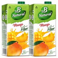 [Amazon Fresh] B Natural Mango Juice, Goodness of fiber, Made with choicest Mangoes, 1 litre (Pack of 2)