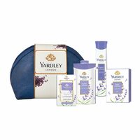 Yardley London English Lavender Range Gift Kit with Free Pouch, 518 ml (Pack includes Compact Perfume, Deo, Soap, Talc) [Apply 10% coupon]