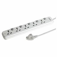Philips CHP3451W Power Strips with 5 Universal Socket, with Over Current Protection 1.4m Cable Length (White)