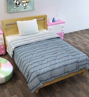 Blue Polyester Striped 120 GSM Single Bed Reversible Kids Comforters By Divine Casa