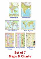 India & World Map ( Both Political & Physical ) with Constitution of India Chart, History of India Chart & Geography Terms Chart | Set Of 7 | Useful for UPSC and other exams | By VCP Product Bundle – 1 January 2021