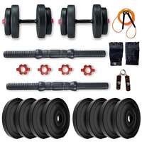 BULLAR Dumbbell, Dumbbell Set for Home Gym, Adjustable Dumbbells Set 20 Kg with 1 Pair of Dumbbell Rods and PVC Weight Plates with gym accessories