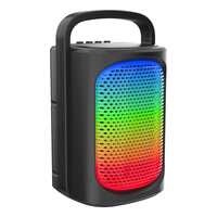 pTron Newly Launched Musicbot Partybox Bluetooth Speaker with 10W Punchy Sound, 8 Hrs Playtime, TWS Feature, 6 RGB Light Patterns, Bluetooth 5.0/TF Card/USB Playback & Type-C Fast Charging (Black)