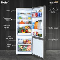 Haier 325 L 3 Star Frost Free Inverter Double Door Bottom Mount Refrigerator Appliance (2023 Model, HEB-333DS-P, Dazzle Steel, Convertible)