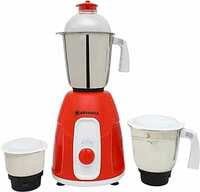 Arsomaa Glam Power Pro 500-Watt Mixer Grinder with 3 Jars (Liquidizing, Wet Grinding & Chutney), Stainless Steel blades, 2 Year Warranty on Mixer grinder and 5 year warranty on motors (Red & White)