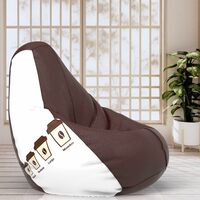 ComfyBean Bag with Beans Filled XXL- Official: Jack & Mayers Bean Bags - for Teenagers - Max User Height : 4.5-5 Ft.-Weight : 45-50 Kgs(Model: Coffee - Brown White)