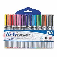 Stic 20 Fineliner Colouring Fine Point 0.5 mm Pens Set (Assorted Colours)