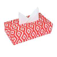 (Lowest Price) PrettyKrafts Tissue Paper Box Cover Rectangular Shape Napkin Holder use for car,Home and Office, (Single), Diamond Red