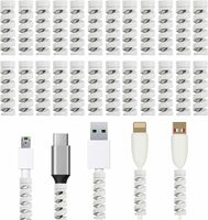 STRIFF 24 Pieces Highly Flexible Silicone Micro USB Protector, Mouse Cable Protector, Suit for All Cell Phones, Computers and Chargers (White)