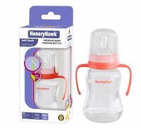 HeneryHawk Soft Touch Anti-Colic BPA Free Dumbell Shape Slim Neck | 2 in 1 Feeding Bottle | 0+ Months|125ml