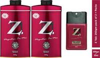 Z - Magnetism for Men Z Talc 250 gm (Pack of 2) + Pocket Perfume (520 g)