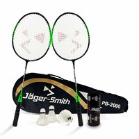 Jager-Smith PB 2000 Combo & Featherlite 2 (Pack of 3) Feather Shuttles with Full Body Cover (Green)