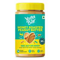 Yogabar Honey Roasted Peanut Butter 400g | Sweet, Salty and Crunchy | Non GMO Peanut Butter | Omega 3 | Rich in Protein - 400gm