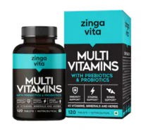 Zingavita Multivitamins with Probiotics & Prebiotics for Immunity Support - 120 Tablets