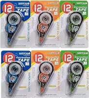 Supreme Quality Shopee Big Correction Tape Set of 6 Pcs of 5 mm x 12 metre (Color- Multi) 