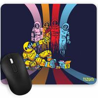 Tizum Mouse Pad - Computer Mouse Mat with Anti-Slip Rubber Base & Smooth Mouse Control with Spill-Resistant Surface for Laptop, Notebook, MacBook Pro, Gaming Computer (9.4 * 7.9 Inches), Delta