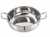 NIRLON Stainless Steel Induction Base Kadhai/Sandwich Bottom Kadai Without Lid, Silver, 26cm (4.1 Litre)