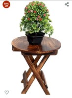 A2Z Wood Gifts Care Wooden Round Hand-Craft Folding and Coffee Side Table for Living Room, Office and Decoration 