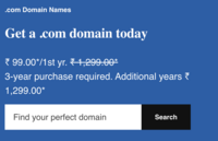 Godaddy Black Friday Sale : Get a .com domain today‪ ₹ 99.00