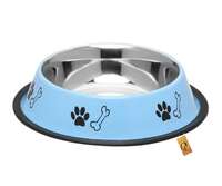 Foodie Puppies Stainless Steel Printed Bowl for Dogs, Cats & Any Pets - (Medium, 700ml - Sky Blue) | Feeding Bowl I Non-Skid Food/Water Bowl for Dogs/Pets I Non-Toxic & 100% Safe for Pets